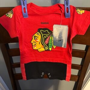 NHL Red and Black Bodysuit with Chicago Blackhawks Logo